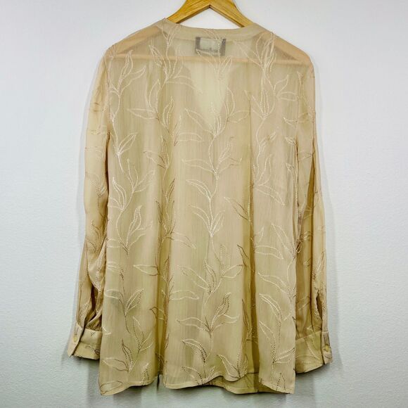 Vintage Blouse Large Sheer Blouse Flowy Evan Picone Vintage Floral Pattern Large - Picture 4 of 13